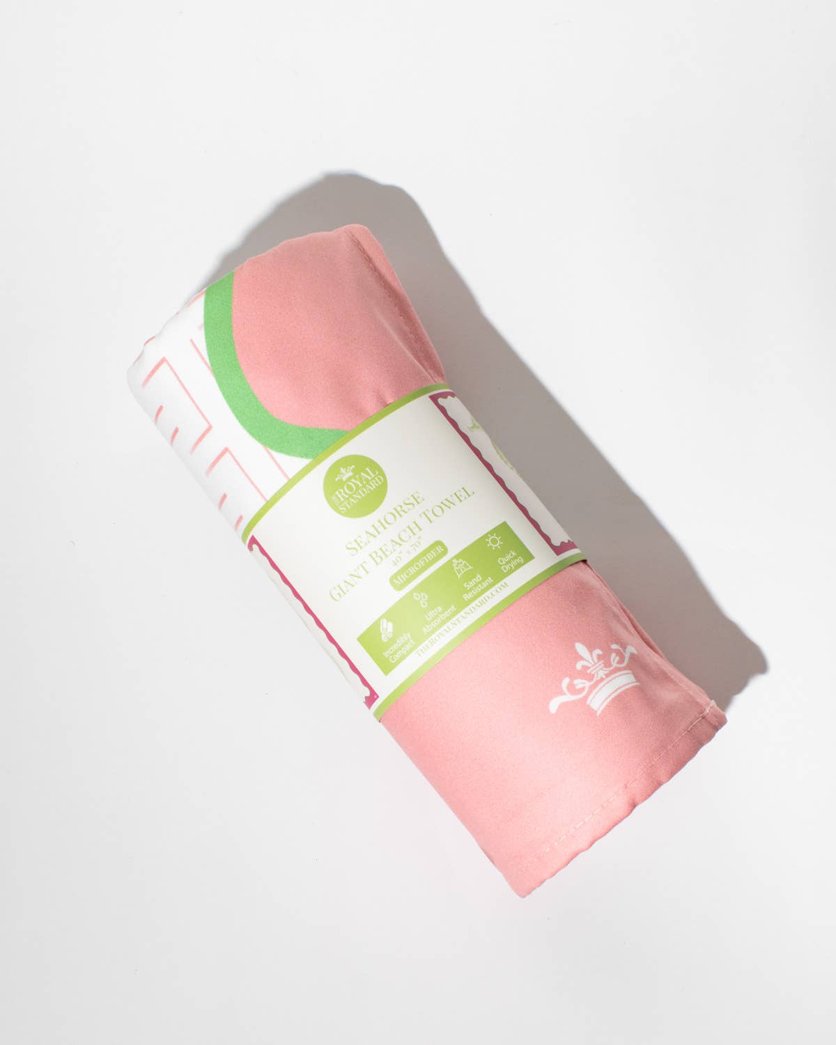 Seahorse Giant Beach Towel- Pink/Green/White 40x70