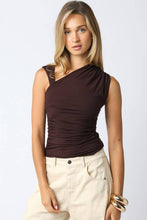 Load image into Gallery viewer, Asymmetrical Gathered Shoulder Top