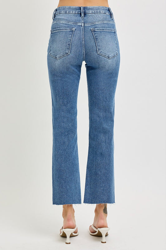 TC High Rise Crop Slim Straight Jeans