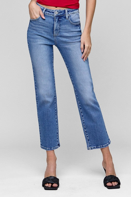 TC High Rise Crop Straight Jeans