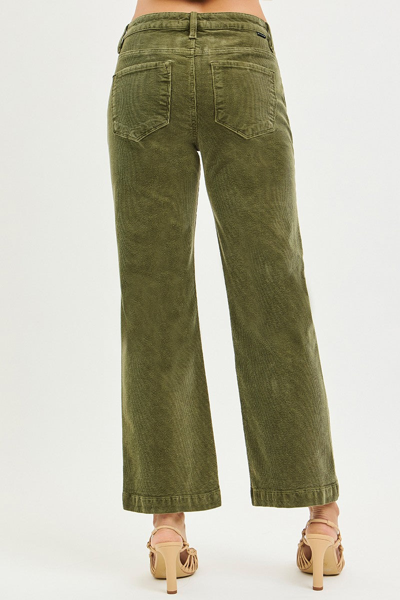 TC Mid Rise Ankle Straight Corduroy Pants