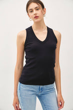 Load image into Gallery viewer, Fitted Slub Cotton V-Neck Tank Top