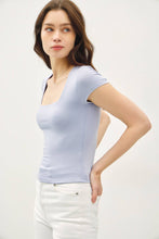 Load image into Gallery viewer, Square Neck Fitted Cap Sleeve Top