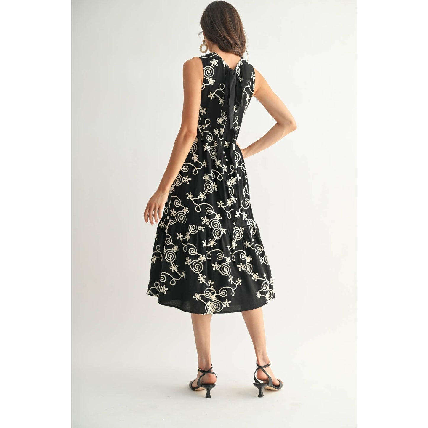 Embroidered Black Dress