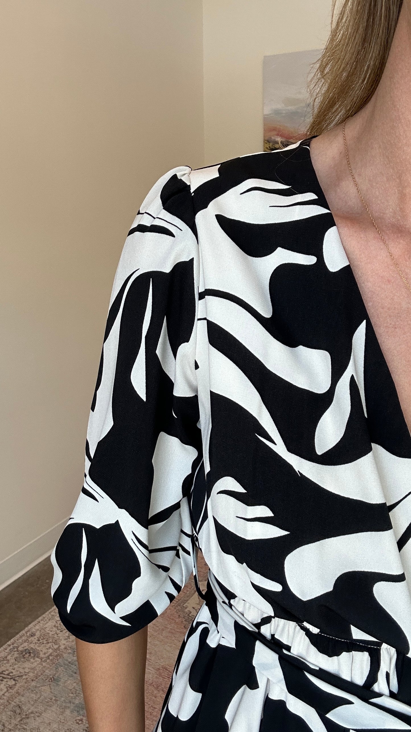 Wrap Front Ruffle Hem Tie Dress