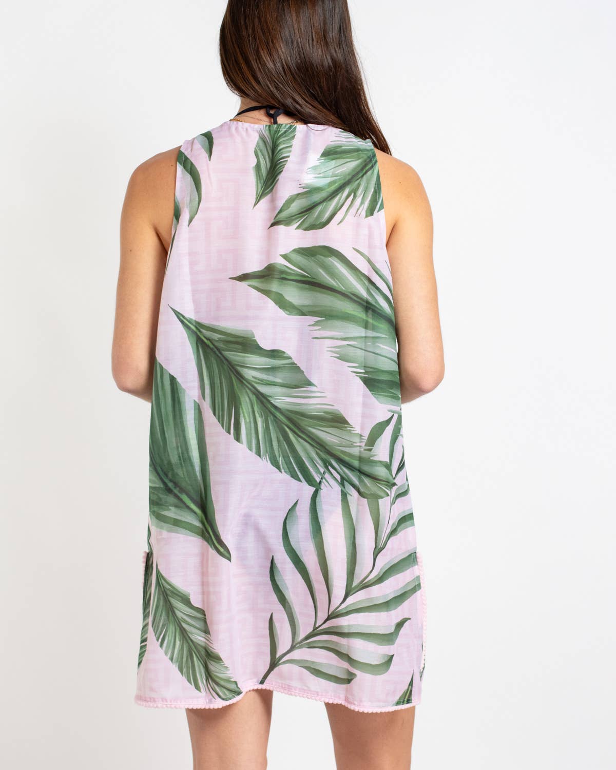Copacabana Sleeveless Cover-Up- Pink/Green