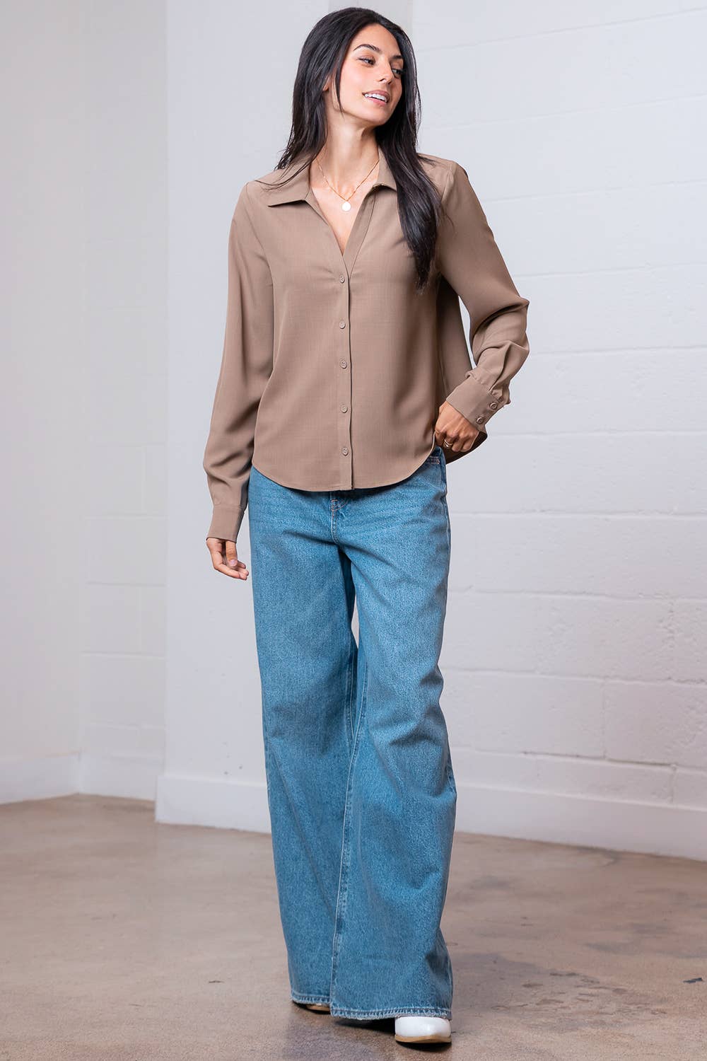V-neck blouse
