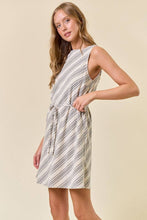 Load image into Gallery viewer, Striped Boat Neck Belted Mini Dress