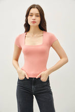 Load image into Gallery viewer, Square Neck Fitted Cap Sleeve Top