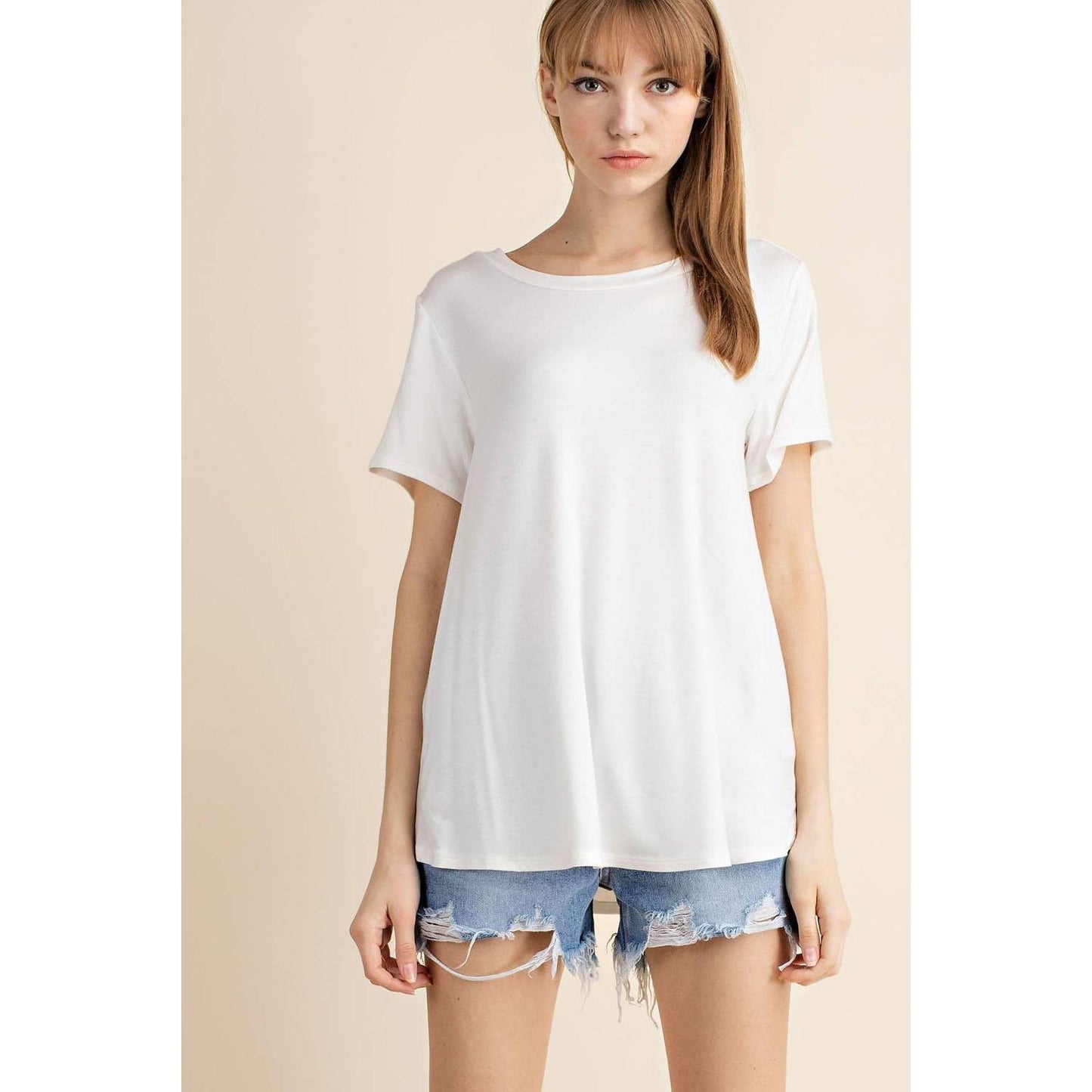 Bamboo Round Neck Short Sleeve Top