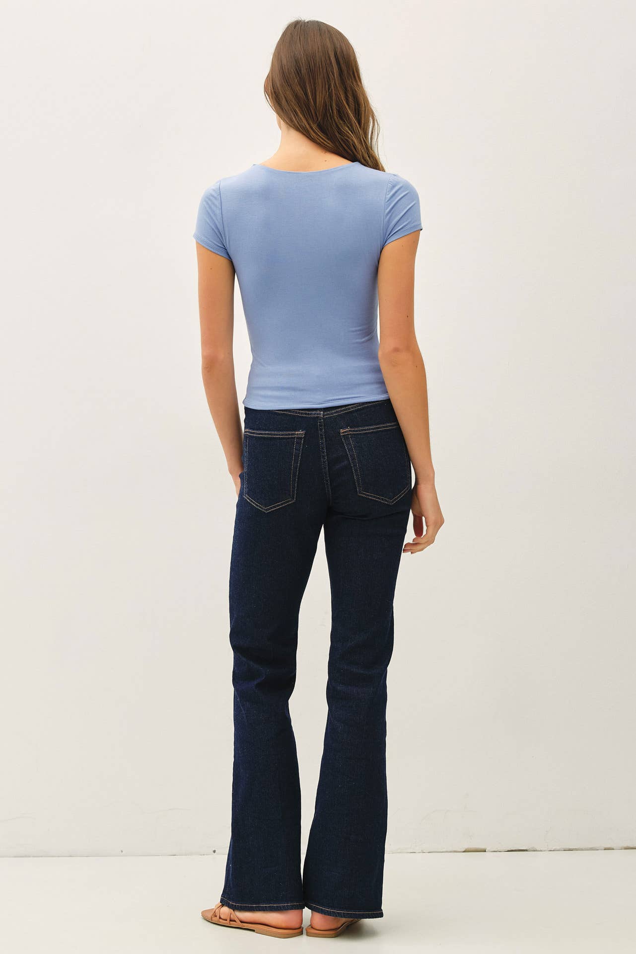 Square Neck Jersey Fitted Top