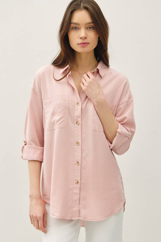 Tencel Oversized Button Down Shirt