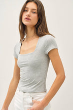Load image into Gallery viewer, Square Neck Fitted Cap Sleeve Top