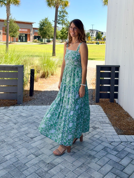 The Piper Dress- Watercolor Green