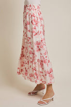Load image into Gallery viewer, Tiered Floral Print Midi Skirt