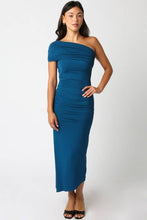Load image into Gallery viewer, One Shoulder Ruched Jersey Dress