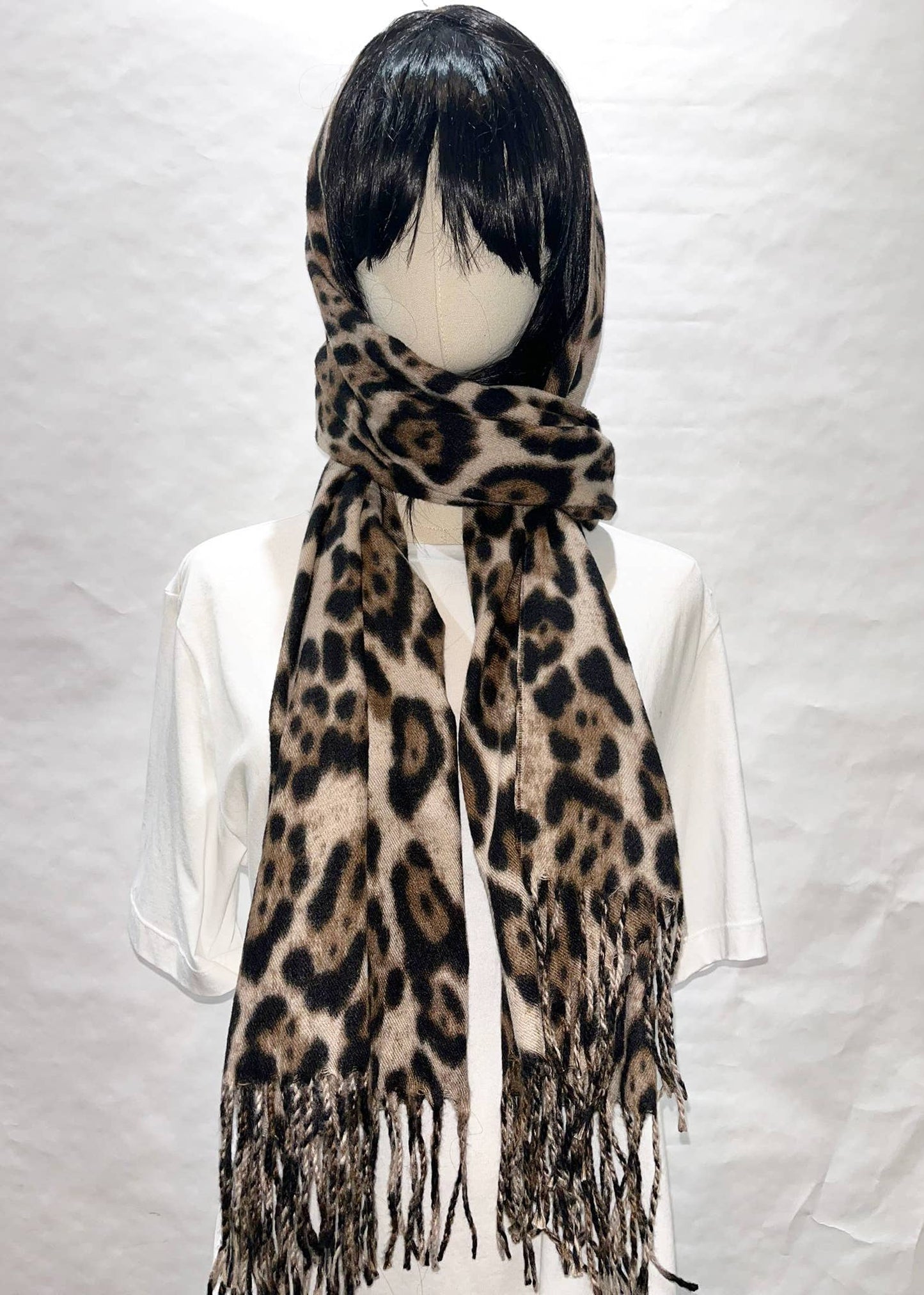 Leopard Print Muffler Scarf