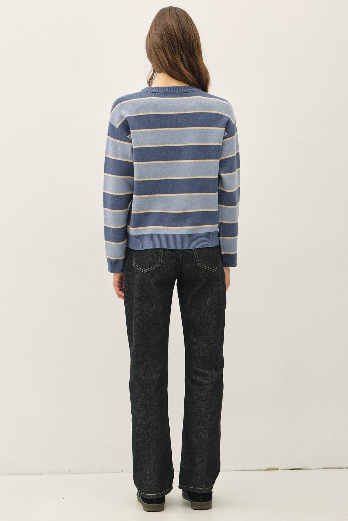 Boxy Fit Multi Striped Sweater