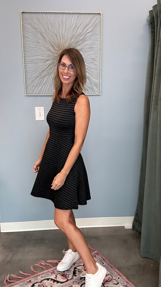 Cross Back Tank Flare Dress