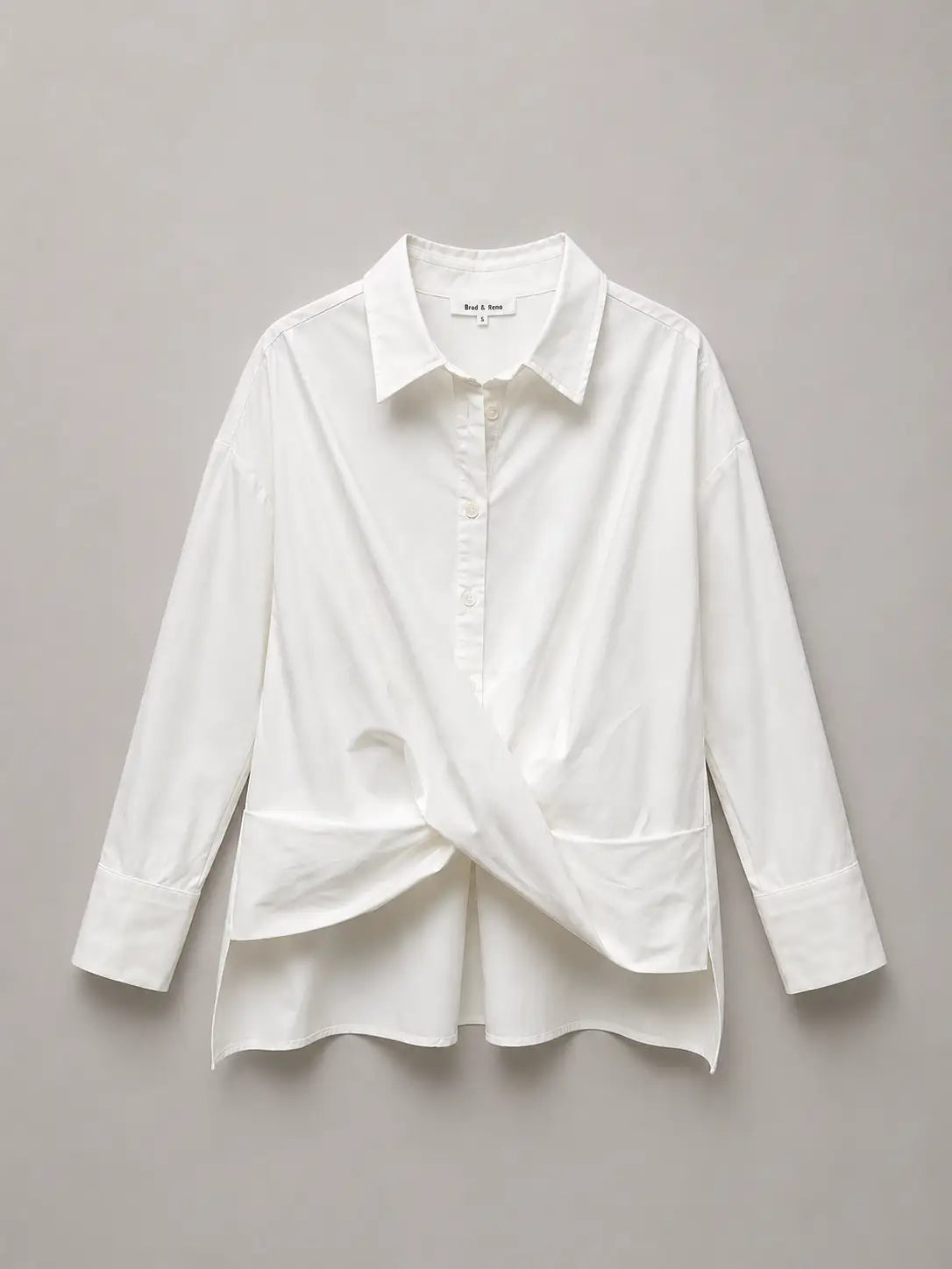 White Button Up Top with Twist Front