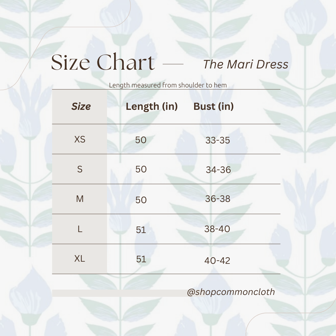 The Mari Dress- Indigo Floral