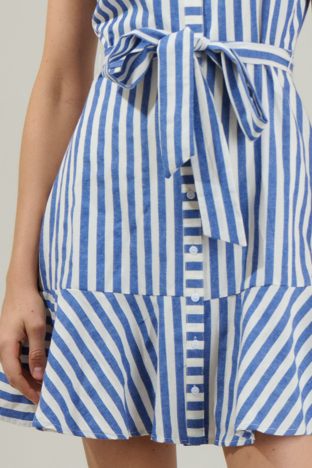 Rental- SugarLips Striped Mini Shirt Dress