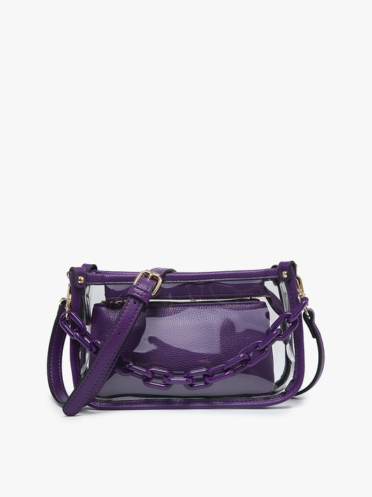 Jessica Clear Crossbody with Chain