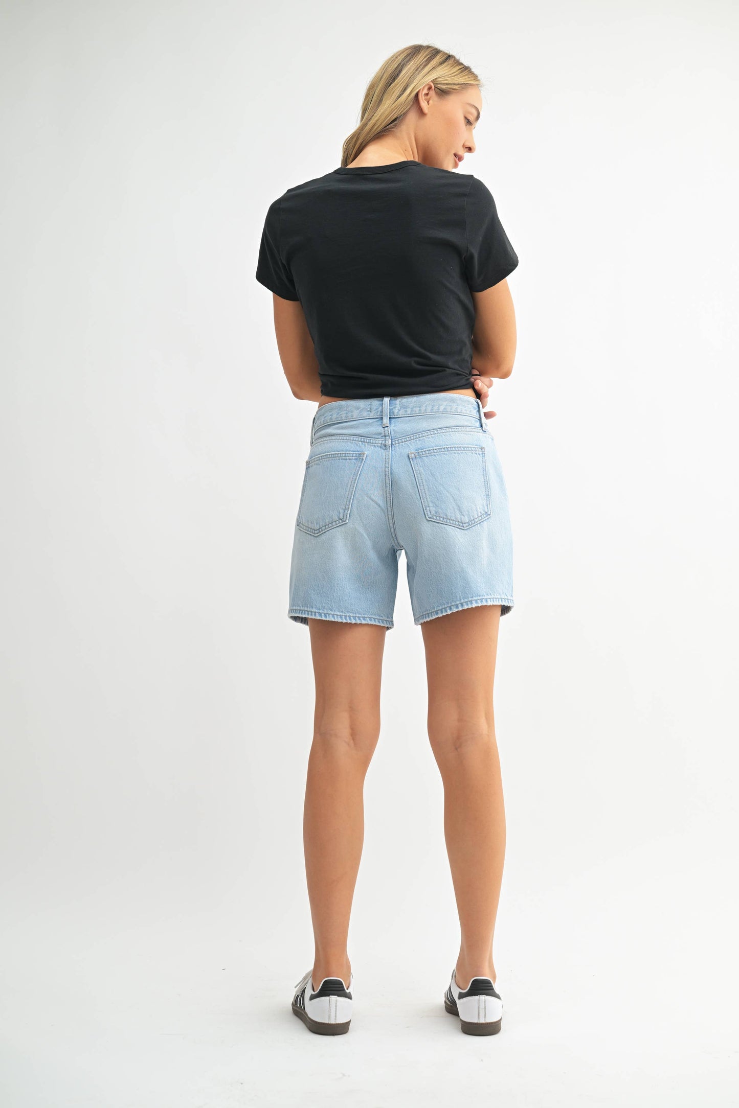 Lightweight Tie Waist Longer Shorts