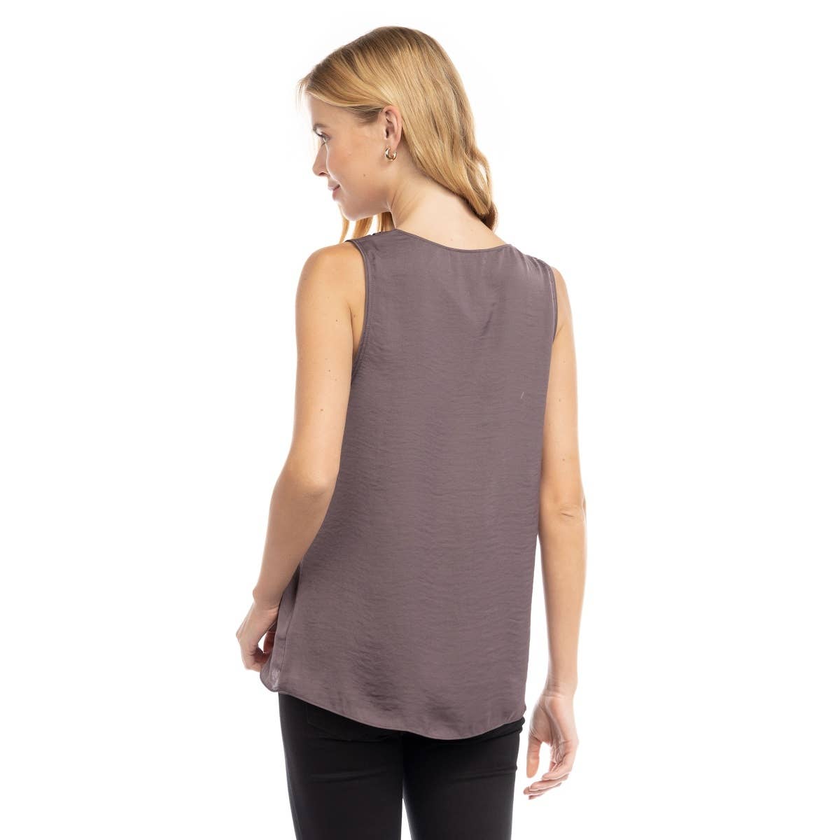 Pleated Neck Sleeveless Top