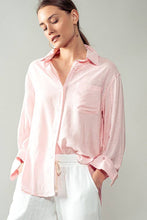 Load image into Gallery viewer, High-Low Curved Hem Button Down Shirt