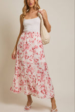 Load image into Gallery viewer, Tiered Floral Print Midi Skirt