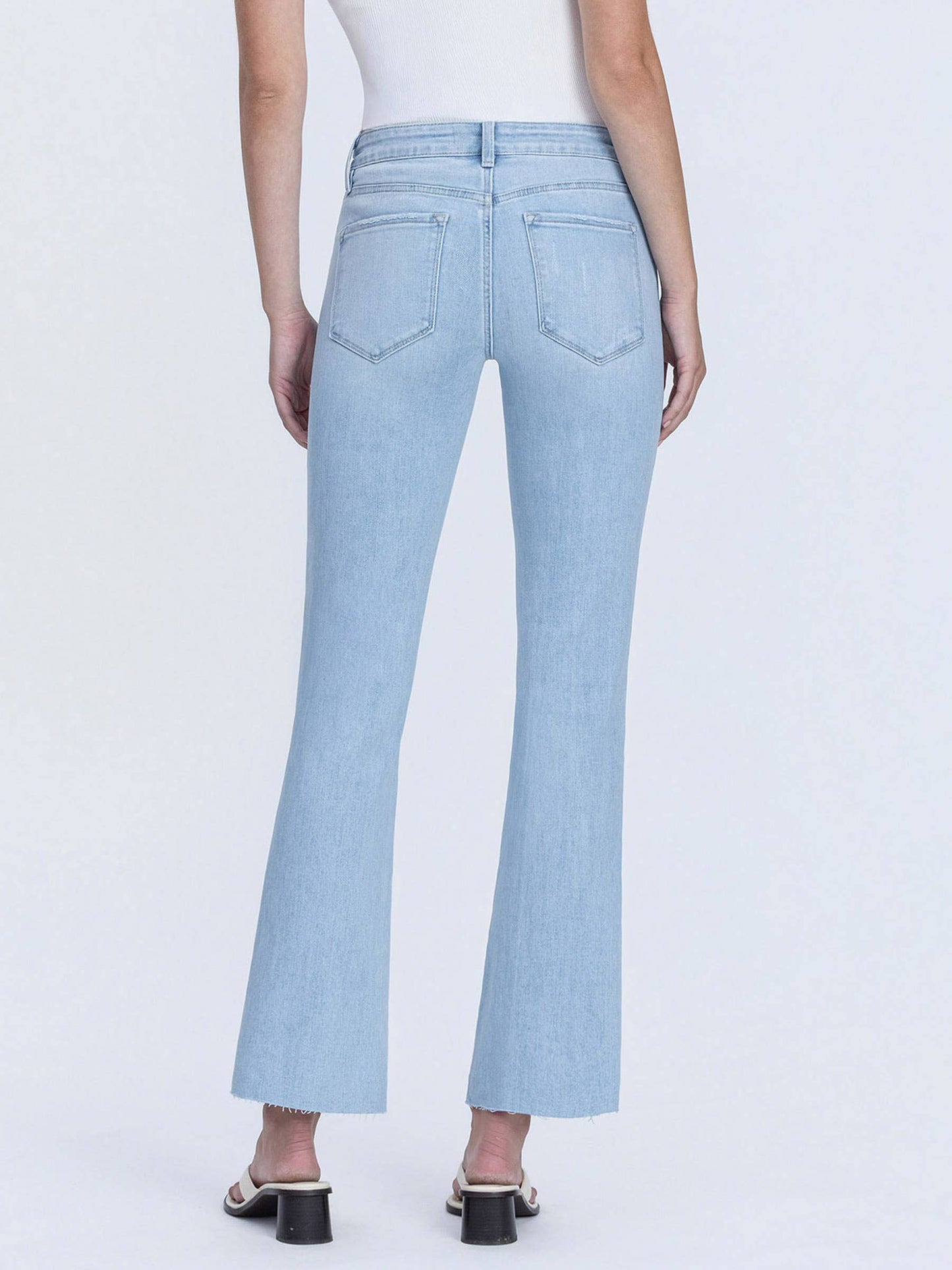 Uplift-MID RISE LIGHT WASH ANKLE BOOTCUT JEANS