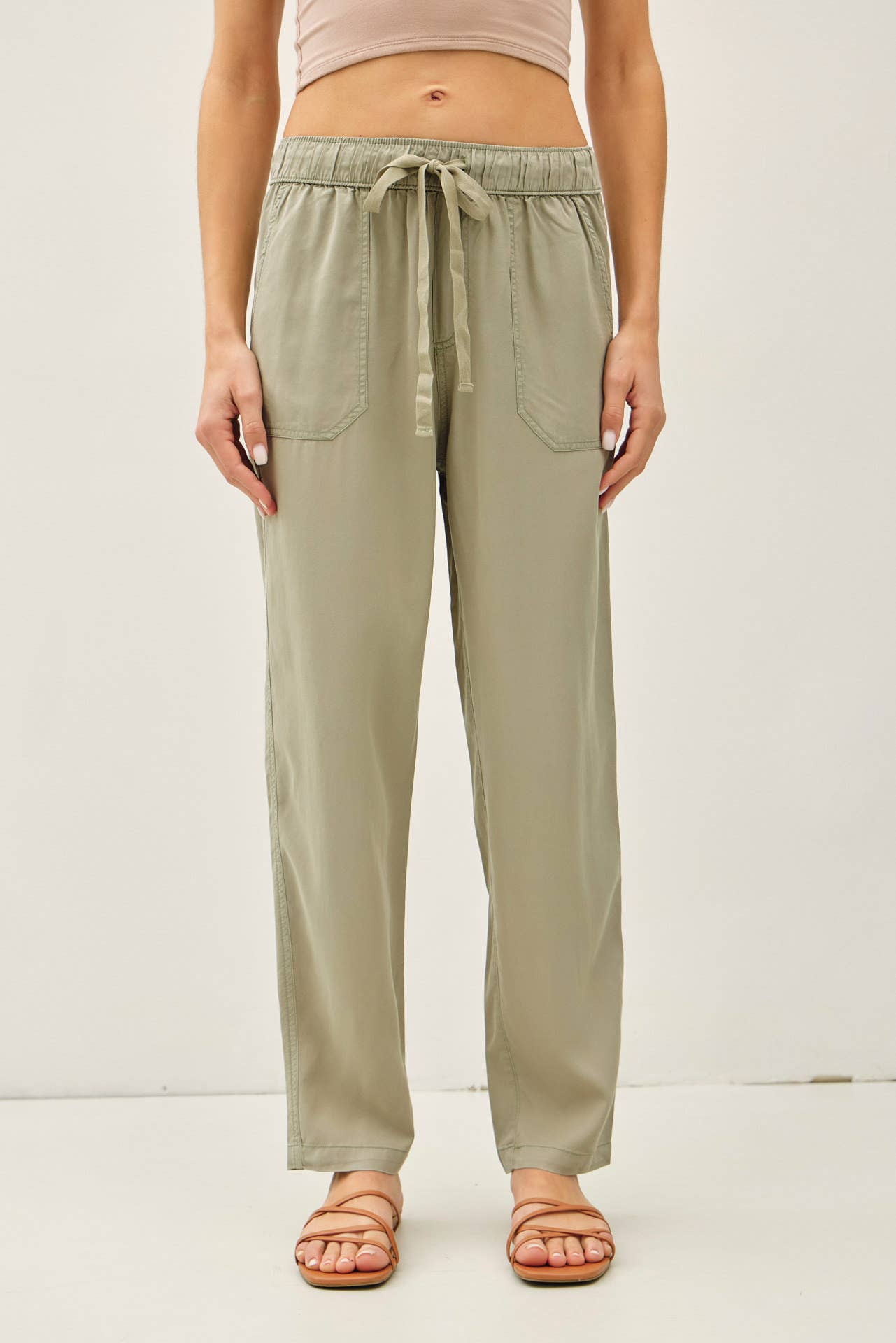 Slim Fit Tencel Ankle Pants
