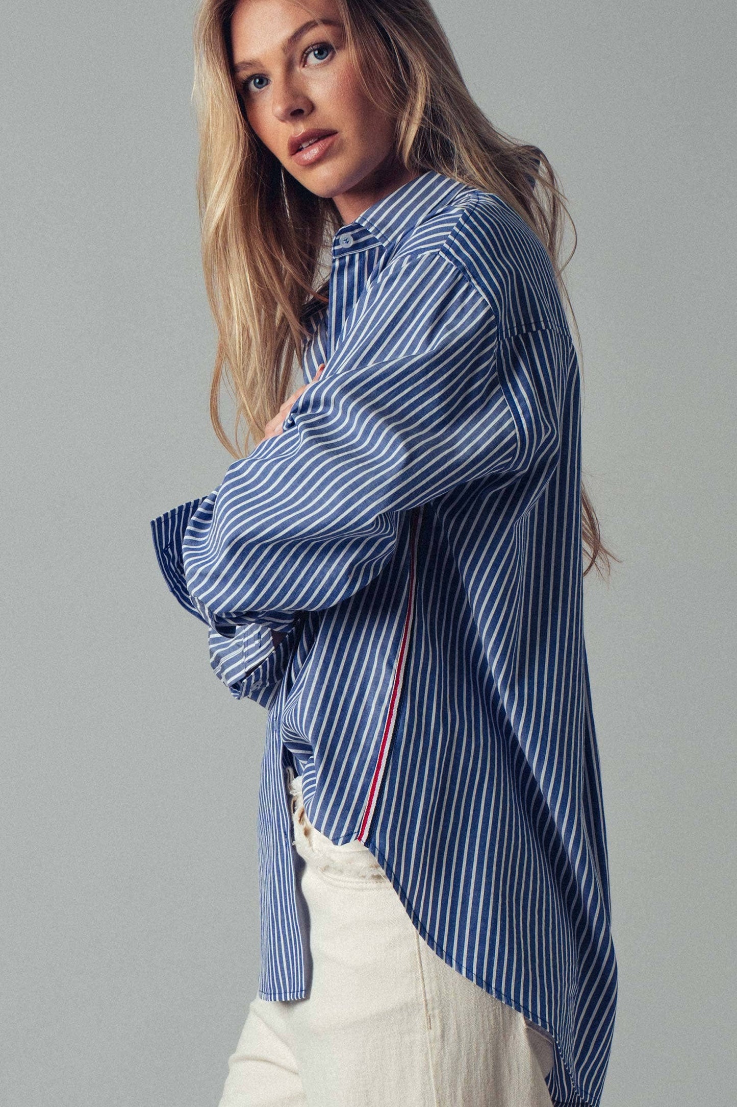 Striped Statement Button Shirt