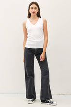 Load image into Gallery viewer, Fitted Slub Cotton V-Neck Tank Top