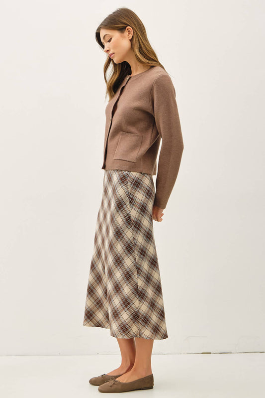 Wool Blend Gold Button Cardigan