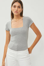Load image into Gallery viewer, Square Neck Fitted Cap Sleeve Top