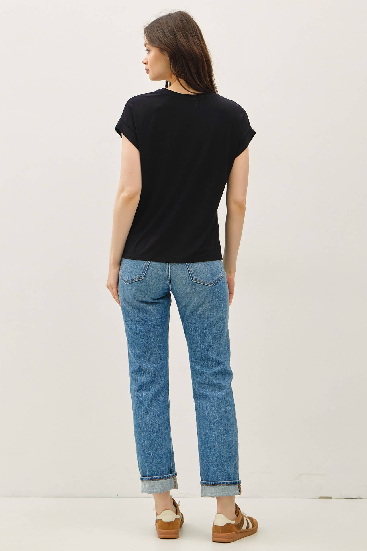 V-Neck Dolman Cap Sleeve Bamboo Top