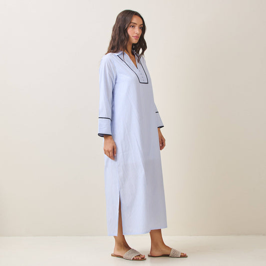 Contrast Pin Striped Maxi Dress