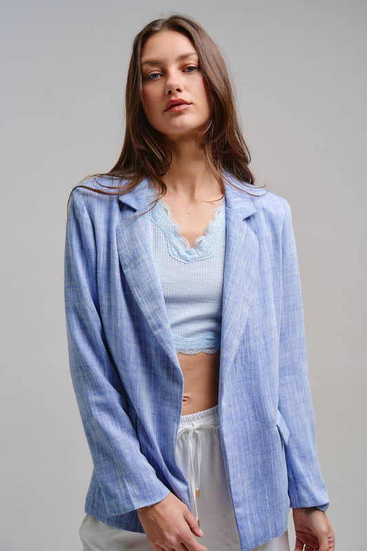 Linen Blend Slouchy Blazer