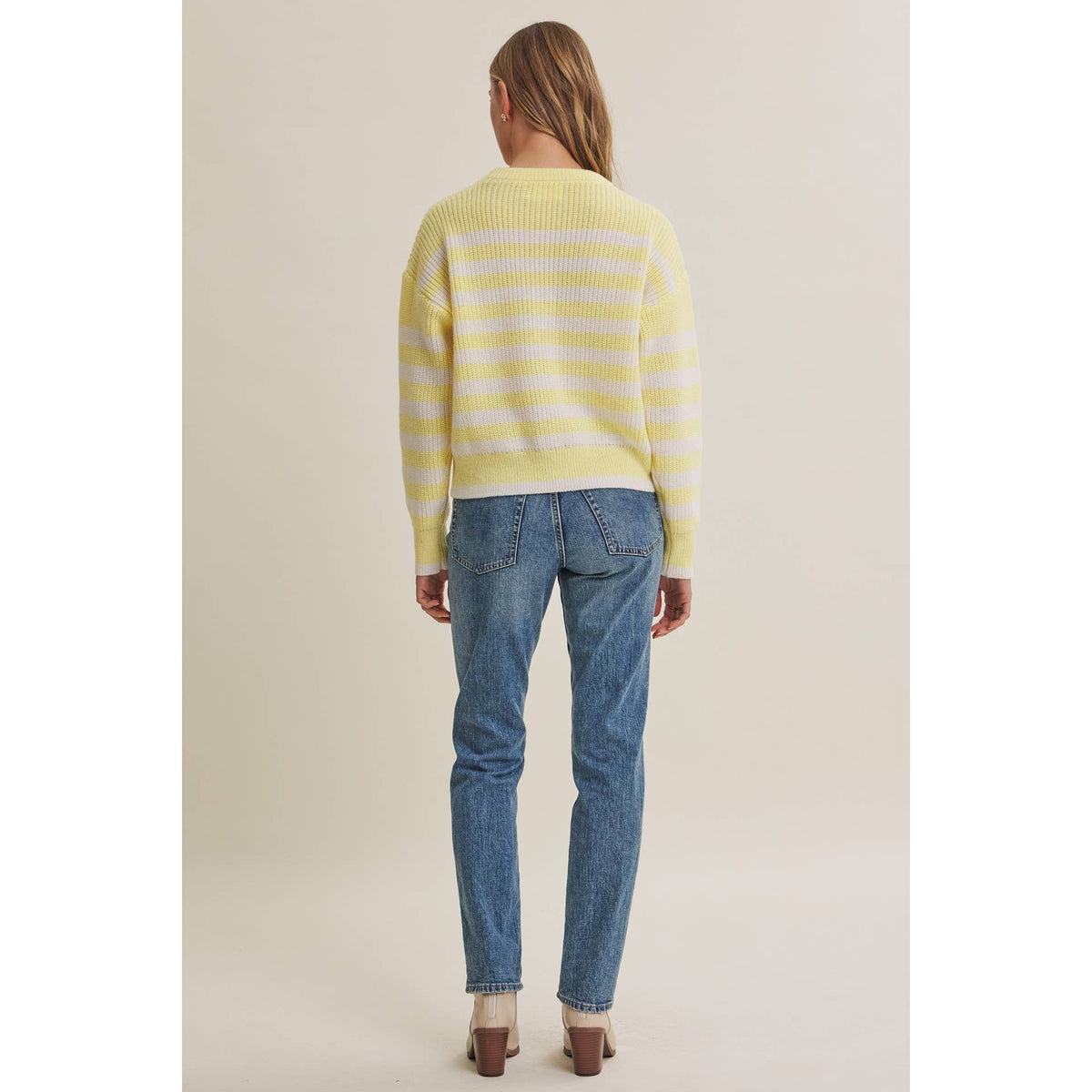 Relaxed Fit Striped Pullover Sweater