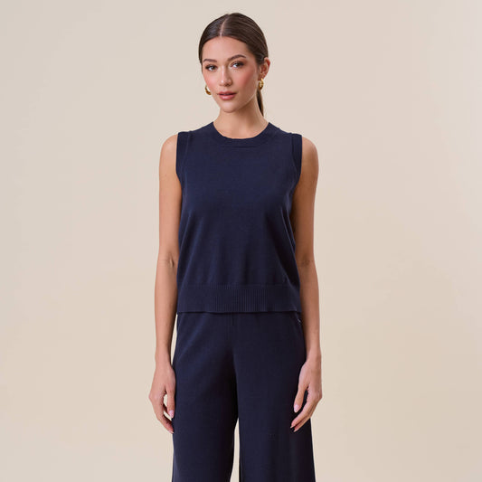 Open Tie Back Sleeveless Sweater Top