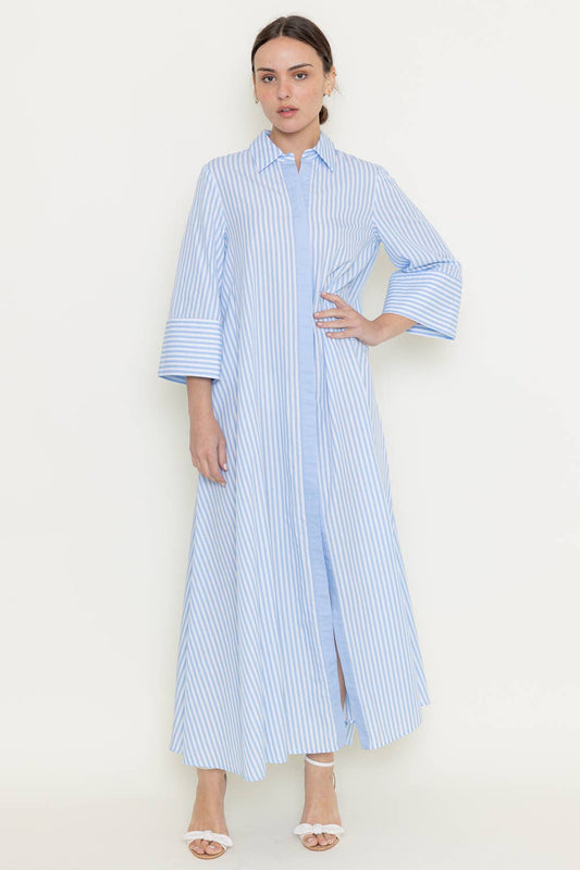 Striped Relaxed Fit Shirt Maxi Dress