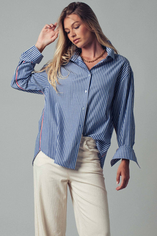 Striped Statement Button Down Shirt