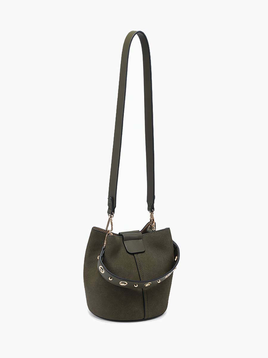 Farrah Suede Bucket Bag w/ Top Handle & Inner Bag
