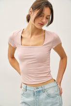 Load image into Gallery viewer, Square Neck Fitted Cap Sleeve Top