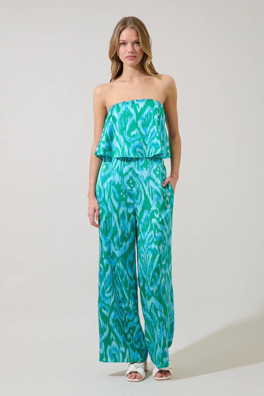 Abstract Wide Leg Pants