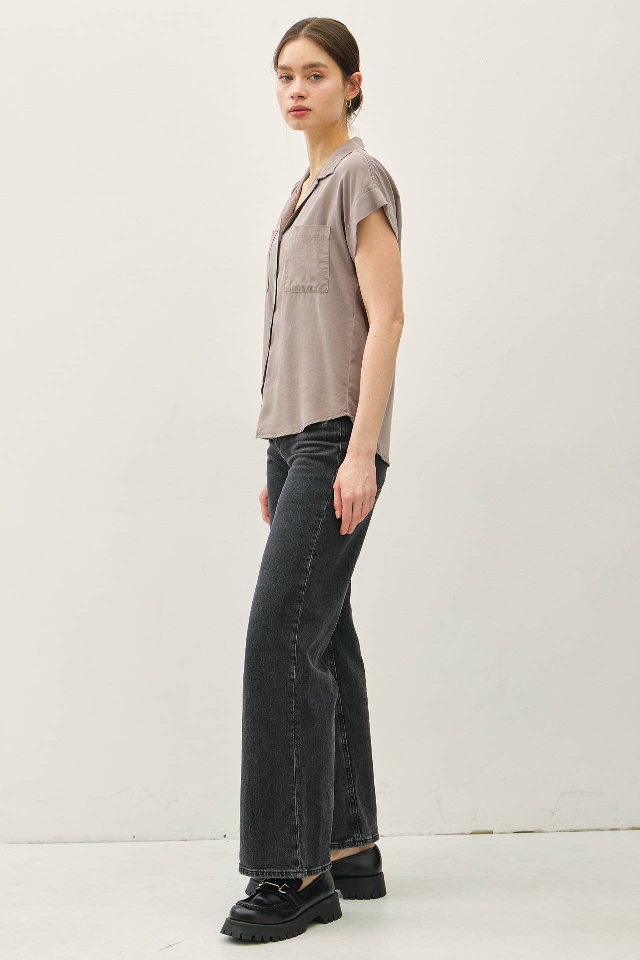Dolman Short Sleeve Pocket Top