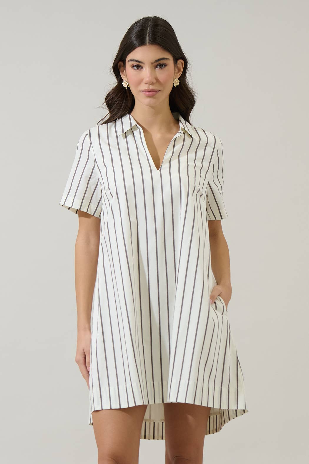 Striped Collared Mini Dress