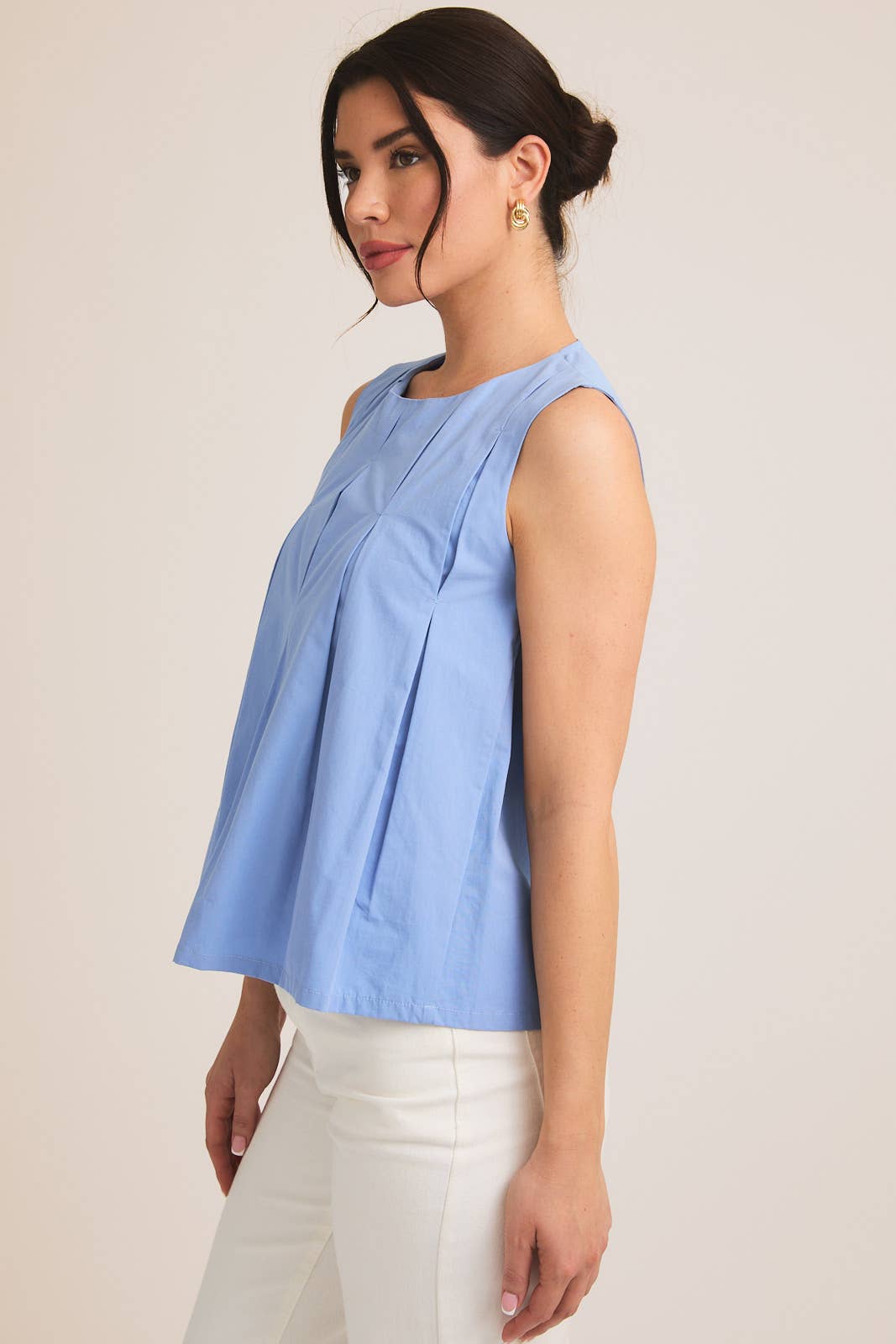 Sleeveless Pleated Top